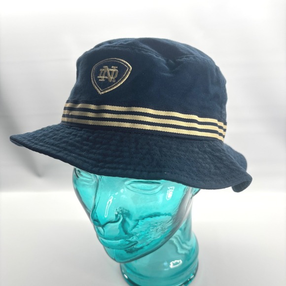 adidas Other - Adidas Bucket Hat Unisex S/M Navy Blue Notre Dame Fighting Irish NCAA Striped